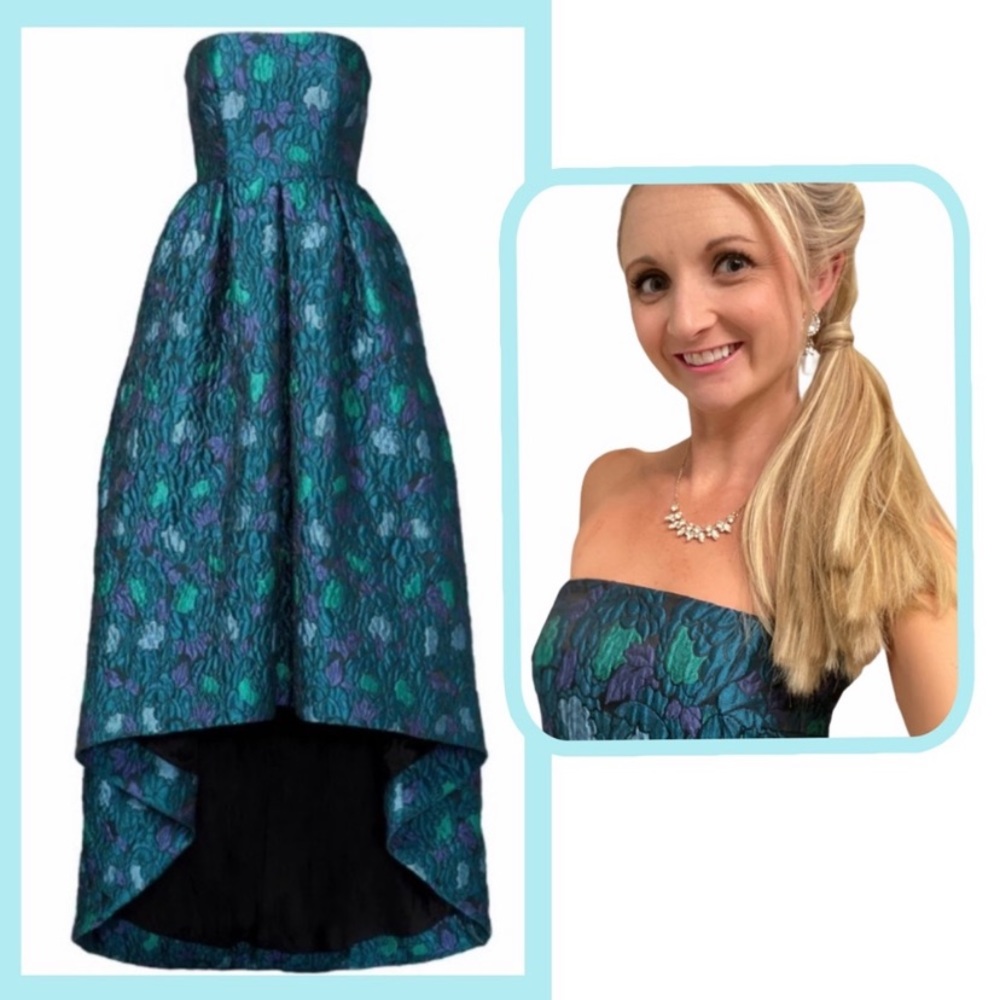 Cynthia Rowley Prom Formal Dress Gown Jacquard 0